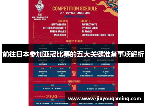 前往日本参加亚冠比赛的五大关键准备事项解析